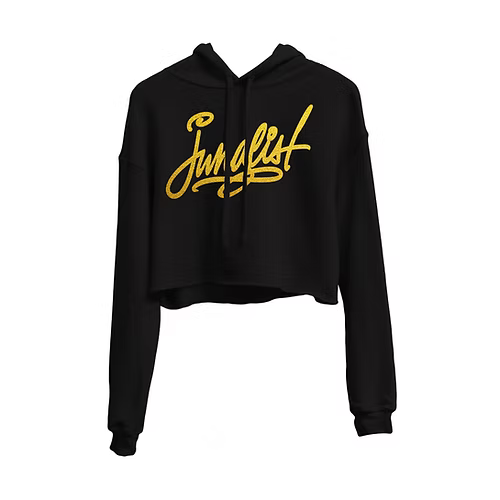 UNCOMMON BEING - JUNGLIST CROPPED HOODIE Black/Gold