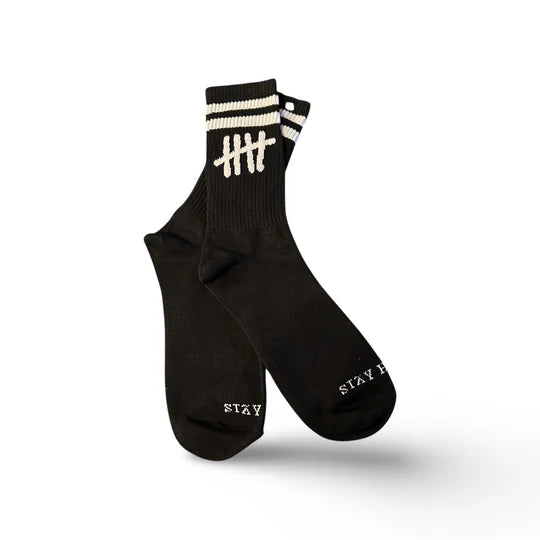 HAPPY HOUSE - STAY HAPPY BLACK SOCKS