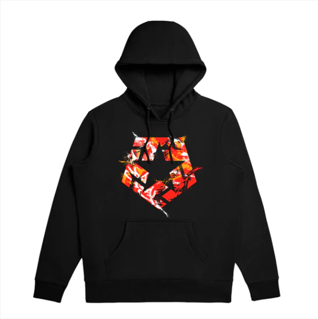 TRIBAL - T-STAR SPLATTERS - Black Men's pullover hoodie