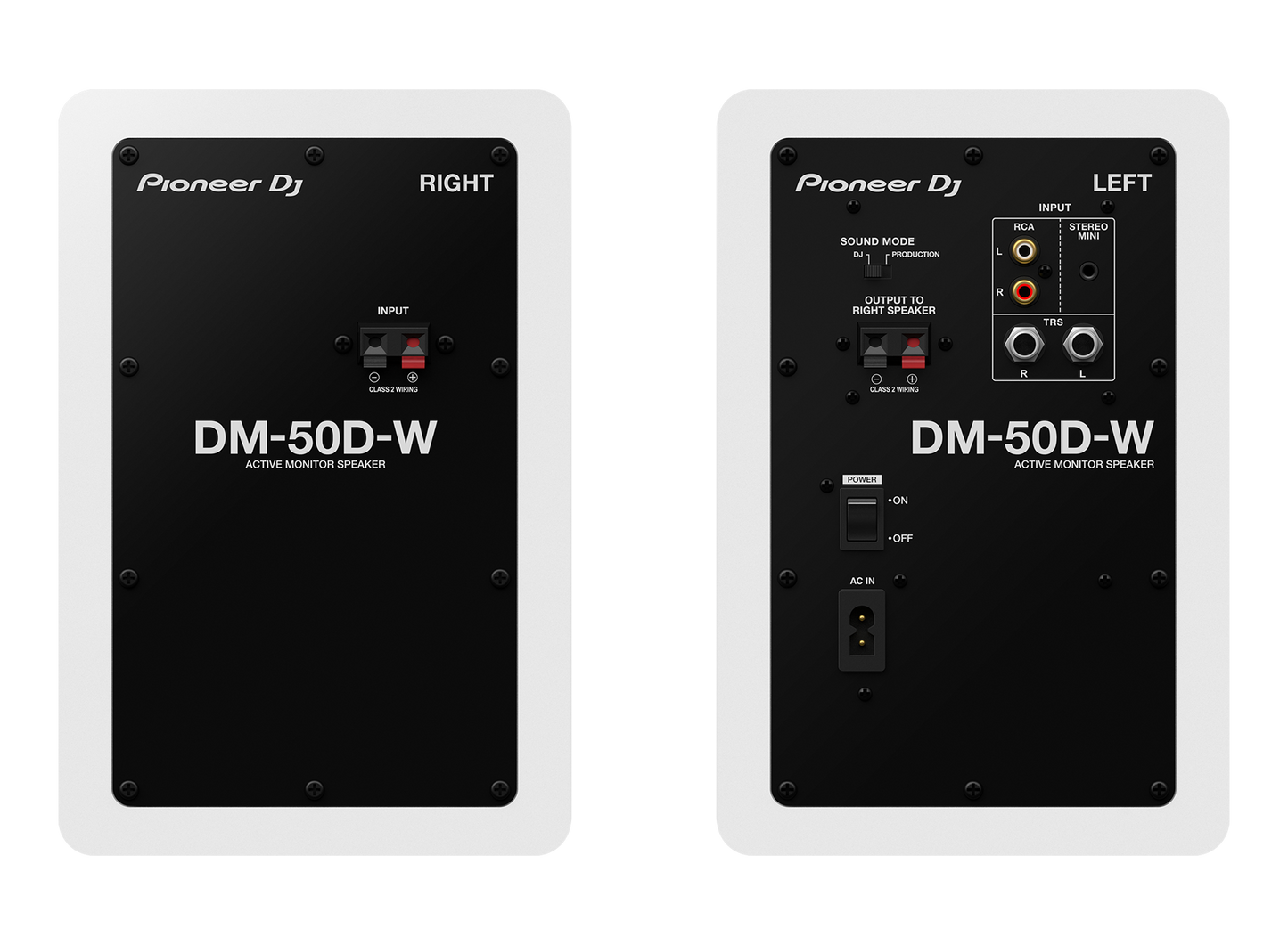 PIONEER DJ - DM-50D-W 5inch Desktop Monitors (White) PAIR