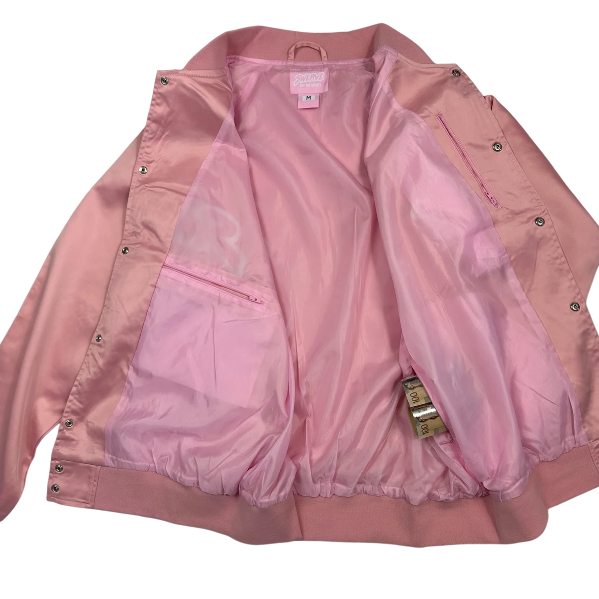 SWERVE - Pink Satin Bomber