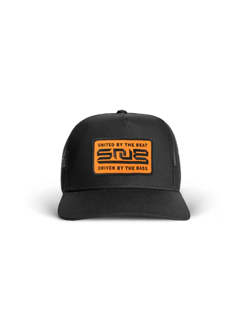 SNUG - DRIVEN BY THE BASS - TRUCKER SNAPBACK - BLACK/ORANGE