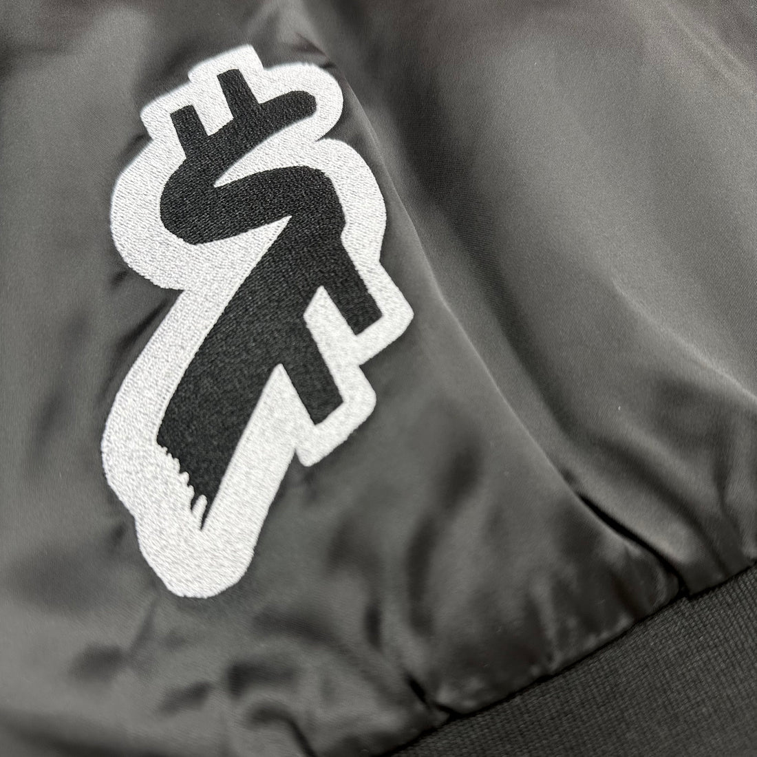 SWERVE - Black Satin Bomber