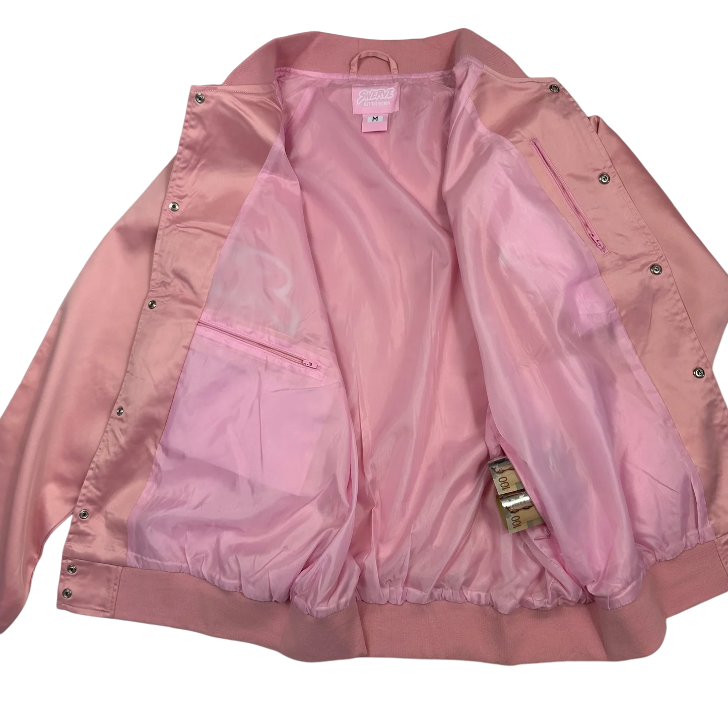 SWERVE - Pink Satin Bomber