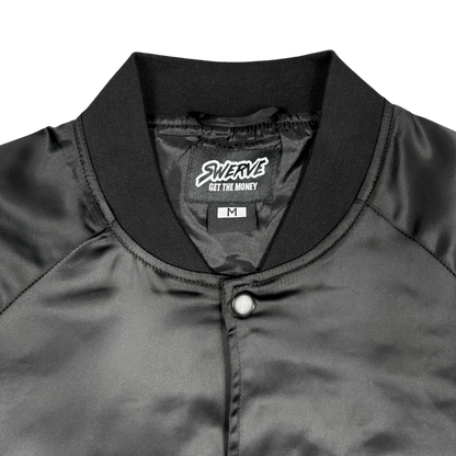 SWERVE - Black Satin Bomber