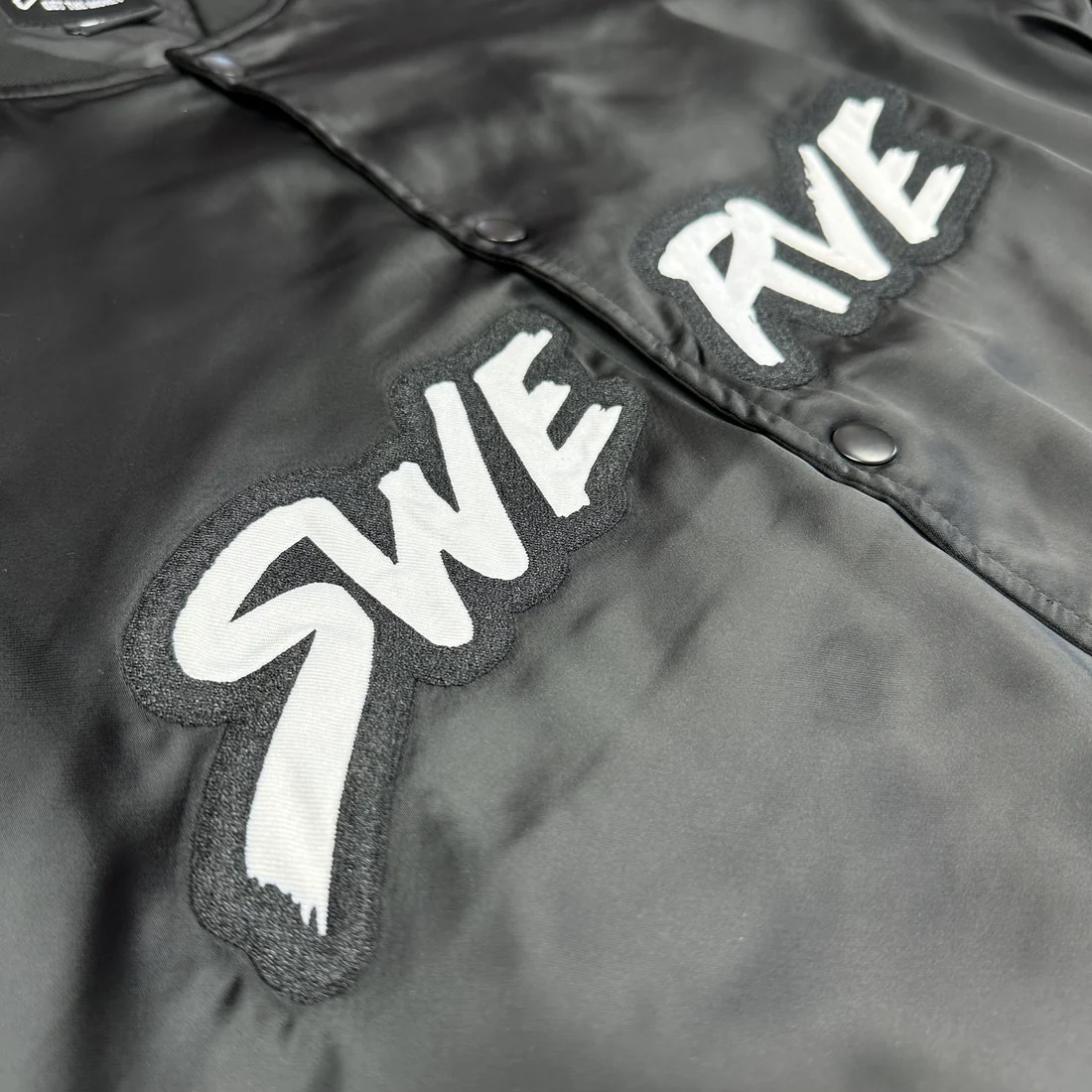SWERVE - Black Satin Bomber