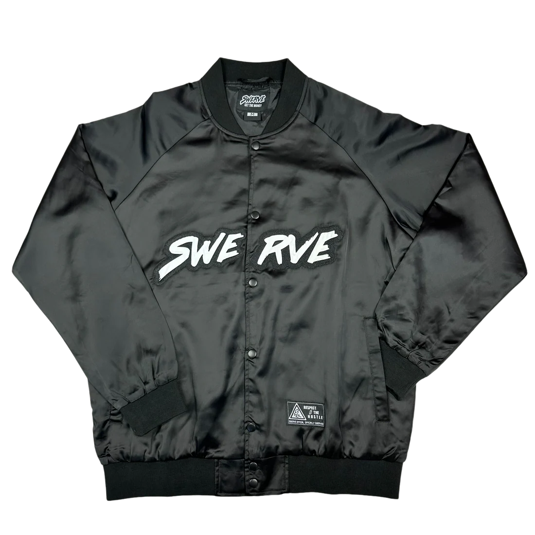 SWERVE - Black Satin Bomber